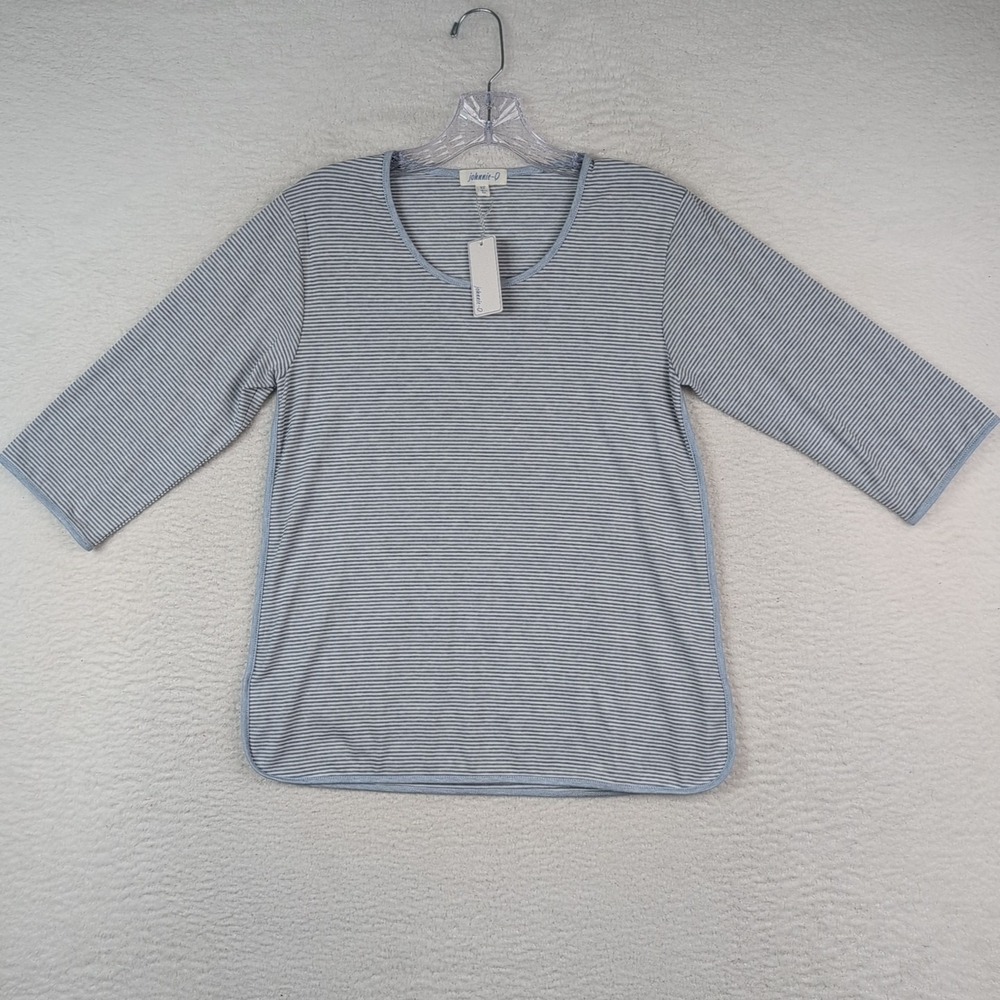 NWT Johnnie-O Quinn Pajama PJ Top Women's XS Cloud Burst Blue/ White Striped